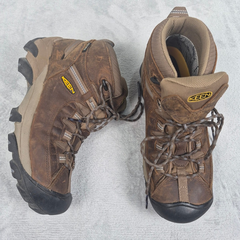 Keen Targhee II Mid Waterproof Hiking Boots Womens 9.5 Brown Leather 1004114